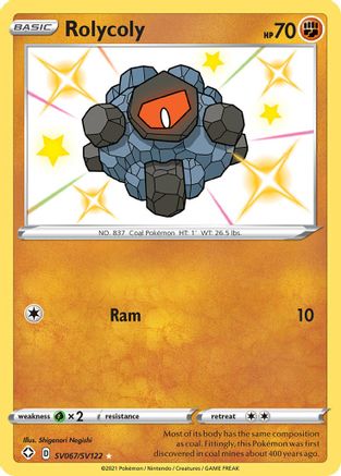 Rolycoly SV067/SV122 - Holofoil Shining Fates Shiny Vault - Shiny Holo Rare