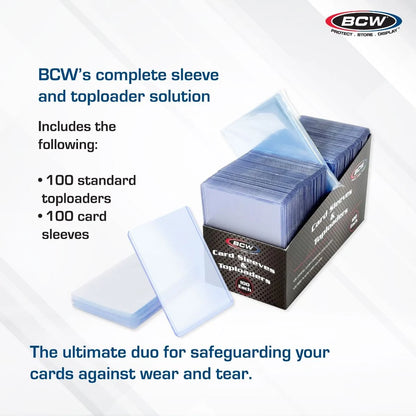 100 Toploaders + 100 Sleeves Combo Pack – Best Value Protection Kit