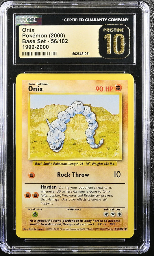 CGC PRISTINE 10 - Onix 056/102 Base Set 2000 Regular Grade Card - POP 6